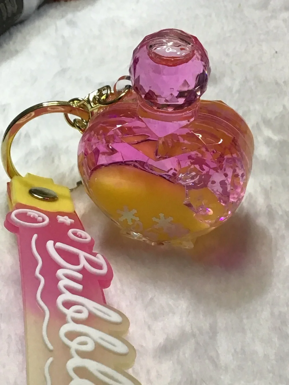 Bubble Keychain Bath & Body Charm - Pink and Orange